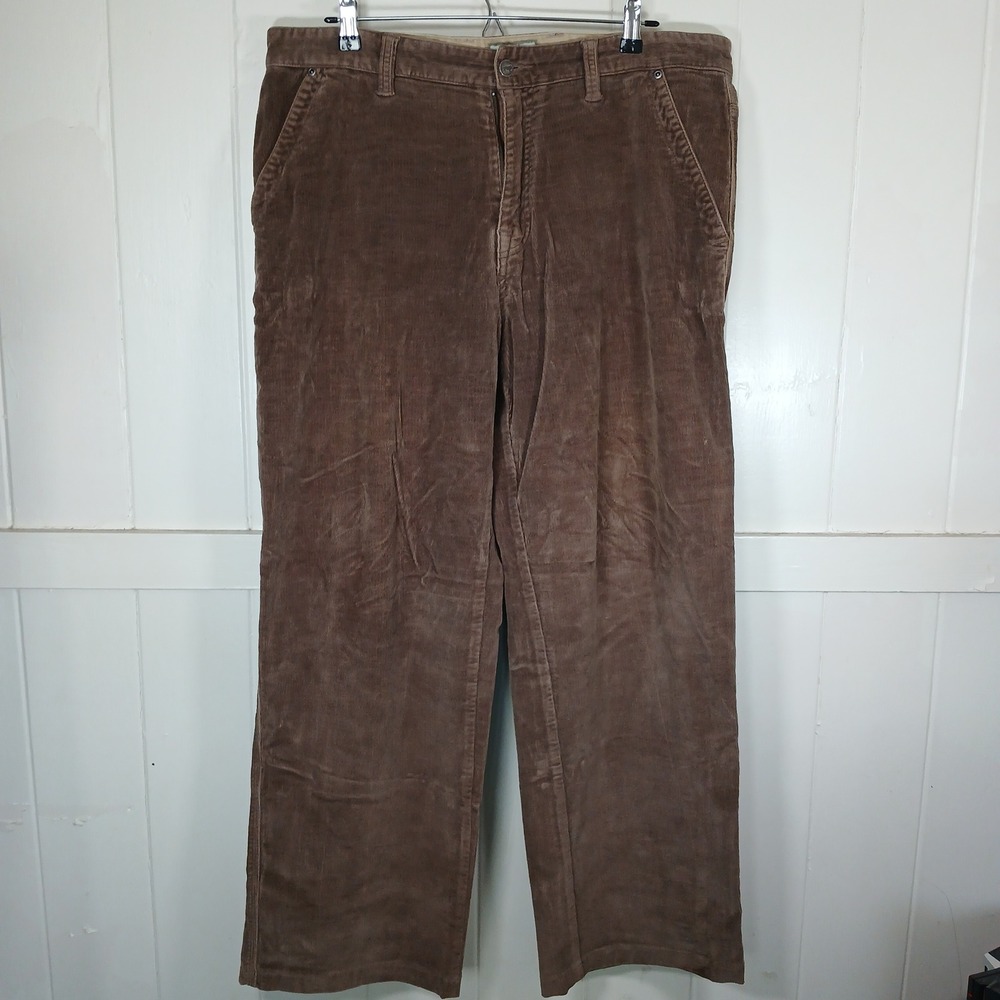 Horny Toad Corduroy Pants Mens 36 Brown Straight Leg‎ Utility Stretch SW1